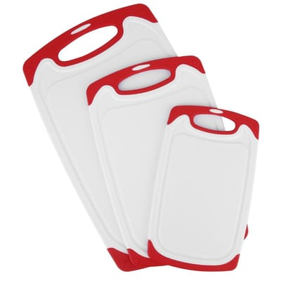 3 stuks Duurzame Antislip Snijplank voor Fruit en Groenten voor Thuiskeukengebruik(Rood ) rood