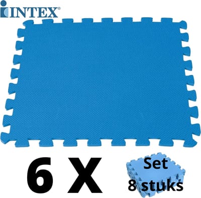 48 tegels - Intex Zwembad Ondergrond EVA Schuim Tegels - 6 x 8 stuks - Serie Krystel Clear - Zwembad looppad - Zwembadtegels - Vloertegels - Ondertegels - 50 x 50 x 1 CM