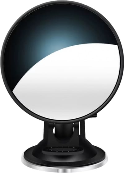 Auto Veiligheidsspiegel 360° Draaibaar – Dashboard en Voorruit Zonneklep Spiegel met Zuignap – Interieur Baby Spiegel – Diameter 11 cm