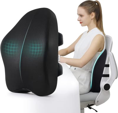 Lendensteun voor bureaustoelen - verlicht rugpijn - ergonomisch ontwerp - geschikt voor auto- en bureaustoelen - ademend ontwerp