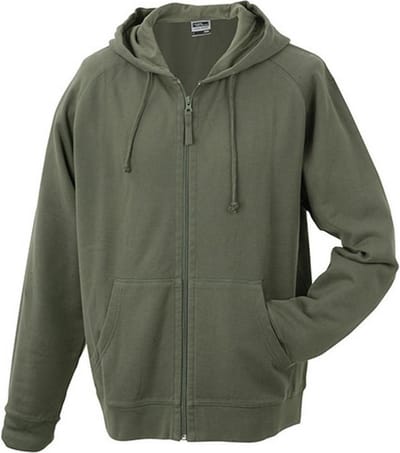 James and Nicholson Unisex Hooded Jacket (Olijfgroen)