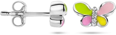 Zilveren oorknoppen vlinder zirkonia - PSN1336982