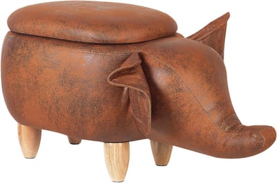 ELEPHANT - Hocker - Donkerbruin - Kunstleer