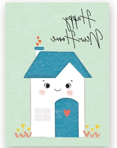 Wenskaart - Nieuw Huis Kaart - Gefeliciteerd Nieuw Huis - Leeg Binnenin - A6 / 105mm x 148mm - Wit