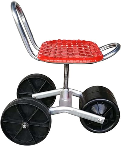 Verstelbare Tuinstoel - Mobiele Zitkruk - Tuinonderhoud - 360 Graden Draaibaar - 23-35 cm Verstelbaar - Rood