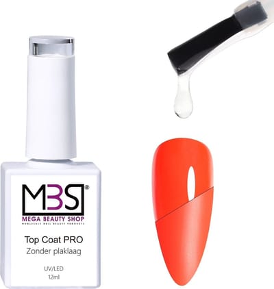 MBS Topcoat Matt zonder plaklaag 12ml. PRO - matte topcoat - gelnagels - gellak - nagelstyliste - topcoat - 12ml - finish