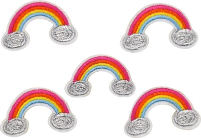 Regenboog Strijkembleem - Set van 5 - Strijkembleem - Stof- en Strijk Applicatie - Strijk embleem - Rainbow Patch - Patches - LGBTQ - Versiering voor op kleding - Leuk Cadeau