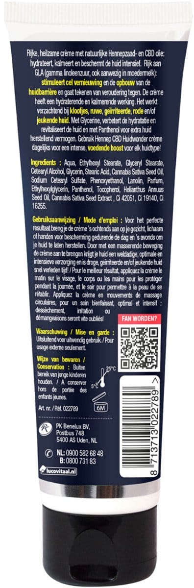 Lucovitaal Creme Huidwonder Hennep CBD - 3 x 100 ml - Voordeelverpakking