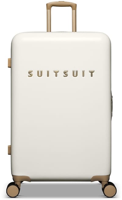 SUITSUIT Reiskoffer 66x43x24 - Reiskoffer met wielen - Lichtgewicht koffer - Veilig TSA cijferslot - 59L koffer inhoud - Fusion Reiskoffers White Swan - Wit