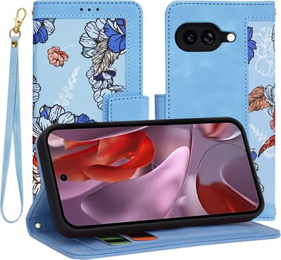Hoesje geschikt voor Google Pixel 9a - Techsuit FlipCraft Book Wallet Case met koord - Vibrant Blue