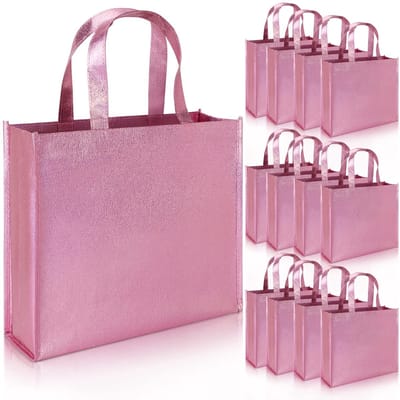 Grote geschenkzakjes met handvat voor verjaardag en bruiloft - Herbruikbare draagtassen met fleece stijl - Feestelijke geschenkverpakkingen