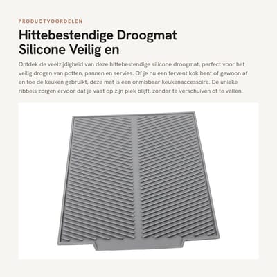 Dailygoods- Droogmat Hittebestendig - Antislip Design - Siliconen Materiaal - Multifunctioneel Gebruik - 40x30 cm - Veilig en Stabiel Ontwerp - Schotelmat