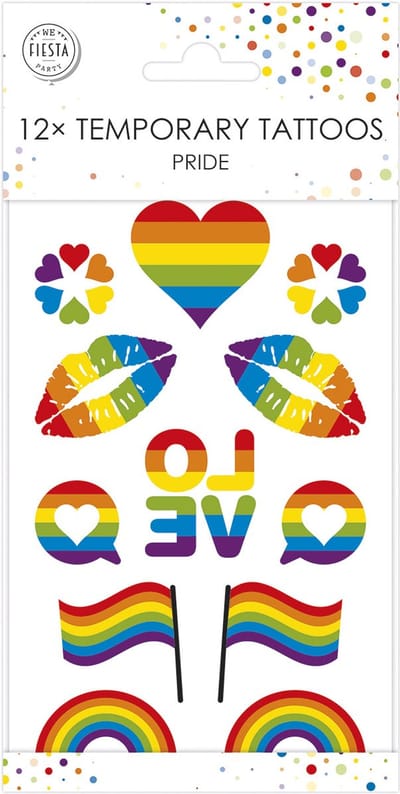 12x Pride Plak Tattoo - Party Feest Thema Fun Pride Zomer