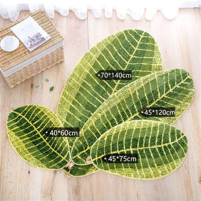 Badmat - Met palmbladerpatroon - Sneldrogend - Voor keuken en badkamer - 45 x 75 cm