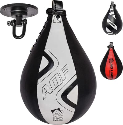 Leren Speedball Set met Draaibare Bevestiging voor Boksen, MMA en Fitness Training