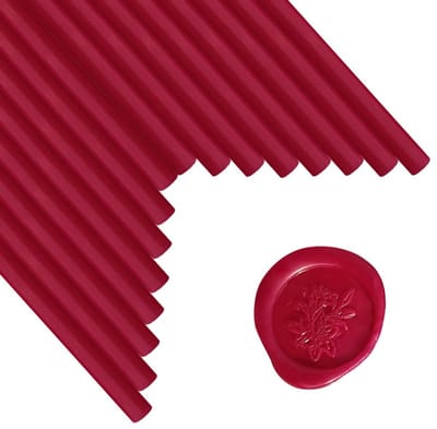 Wasverzegelingssticks voor Lijmpistool - 16 Stuks Wax Seal Stempel Sticks voor Bruiloft Uitnodigingen en Enveloppen - Wine Red