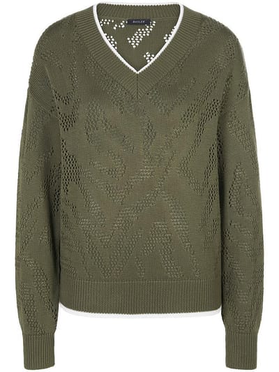 Casual trui V-hals Van BASLER groen