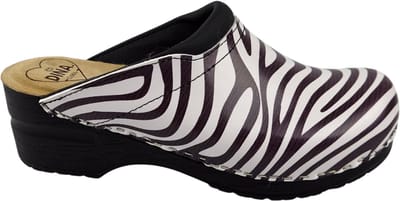 Dina Medische klompen - Werkklompen - Zorgklompen - PU klompen - Dames klompen - Zebra print met zwarte zool - maat 36