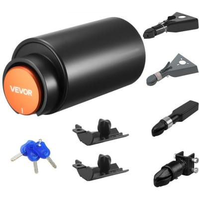 VEVOR aanhangwagenslot, compatibel met 50,6 mm en 58,7 mm trekhaken, antidiefstalslot met 3 sleutels, corrosiebestendig, beveiligingsslot voor campers, aanhangwagens en boten