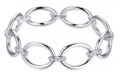 Schitterende Zilveren Armband met Zirkonia's 17 + 3 cm.