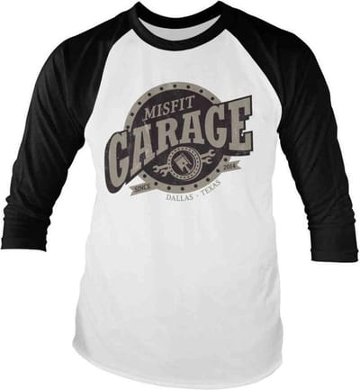 Misfit Garage Raglan top -S- Piston Sign Wit/Zwart
