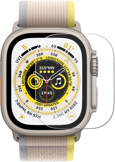 By Qubix - Screen protector Ultra Apple Watch - Tempered Glass - Geschikt voor Apple watch 49mm