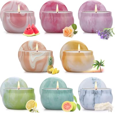 Aromatherapie Geurkaarsen Cadeauset - 8 Stuks Soja Wax Kaarsen voor Vrouwen - Perfect voor Valentijnsdag, Verjaardag en Bruiloft