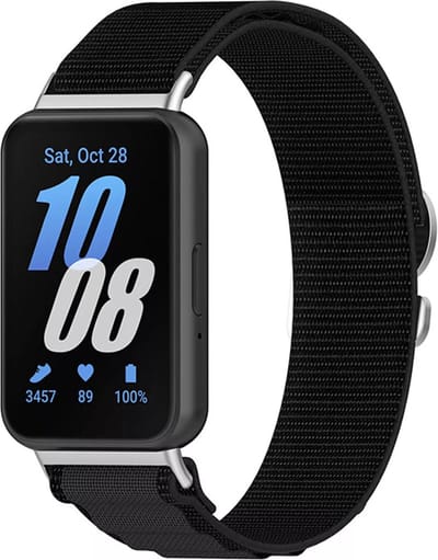 Strap-it Alpine nylon bandje - geschikt voor de Samsung Galaxy Fit 3 (zwart)