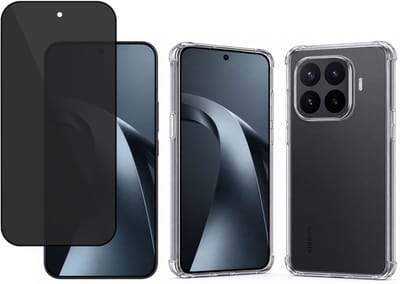 TechNow Hoesje + Privé Screenprotector geschikt voor Xiaomi 17T Hoesje Screenprotector - Privacy Tempered Glass - Case Transparant