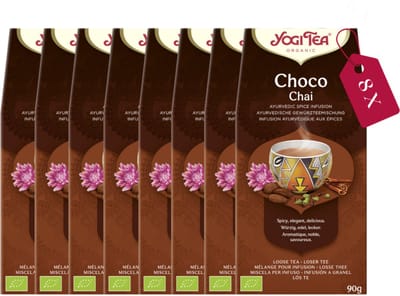 Yogi Tea - Losse Thee - Choco Chai Voordeelverpakking - Biologische Kruidenthee met Cacao en Specerijen - 8 Pakjes