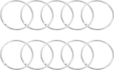 Douchegordijnringen, gordijnringen van koolstofstaal, 61 mm binnendiameter, rond, gordijnringen, douchegordijn voor raamgordijn, bedgordijn, douchegordijn, zilver