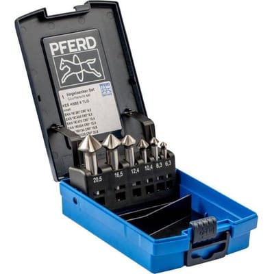 PFERD TOOLS SET KES HSSE DIN 335 C90° 6 25202157 Kegelverzinkboorset 6.3 mm, 8.3 mm, 10.4 mm, 12.4 mm, 16.5 mm, 20.5 mm HSS 1 stuk(s)