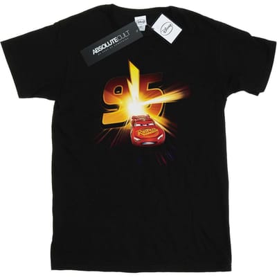 Disney Heren Cars Bliksem McQueen Burst T-Shirt (Zwart)