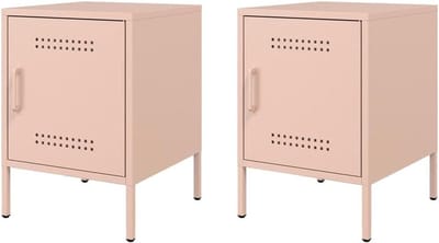 Nachtkastjes 2 stuks - Bijzettafels - Opbergen - Veel opbergruimte - 36x39x50.5 cm - Roze