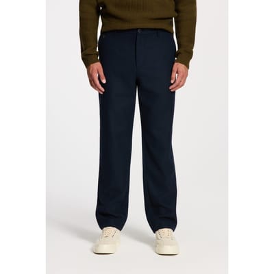 Shiwi Ford Wool Blend Straight Fit Trousers Blue Dark Navy Maat: S | Broeken Outlet | Heren | Blauw