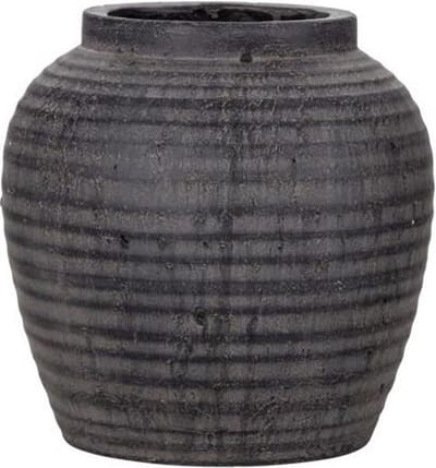 House Doctor Bloempot Hafa grijs/ bruin terracotta Ø26x26cm