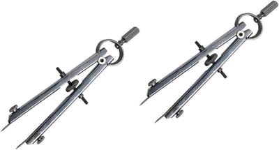 Tekencirkel Kompas - Wiskunde Instrument - Geometrisch Tekenen - Roestvrij Staal - 12.5 cm - Zilver