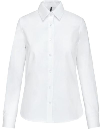 Kariban Dames Oxford blouse lange mouwen K534 - White - M