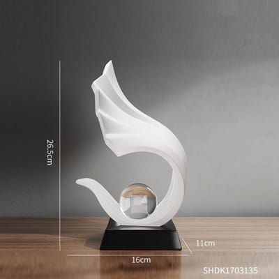Décorations pour la maison de style nordique, statue de vague irrégulière, boule de cristal, ornement simple pour armoire de salon, sculptures en résine, greffes gray