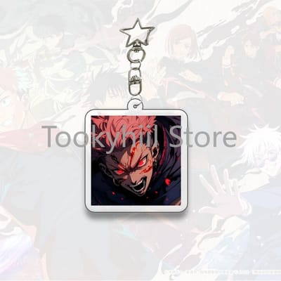 Gojo Satoru Porte-clés Carré Petit ami Exquis Sac à dos Figurine Anime Décoration Pendentif Dessin Animé Itadori Yuji Collectionner Accessoires 4cm vert d’armée