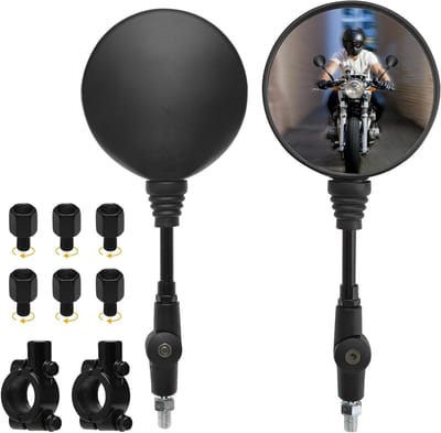 Set van Universele Motor Spiegels, Achteruitkijkspiegels met M8 M10 Draad, Bevestiging voor Scooter, ATV en Moped