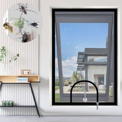 Raamhor – Met klittenband – Zelfklevende, krasbestendige magneethor – Houdt muggen en vliegen effectief tegen – Insectenwerende hor – Magnetisch raamgaas – Eenvoudige montage – Boren of schroeven niet nodig – 40*40cm