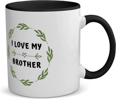 Akyol - i love my brother koffiemok - theemok - zwart - Broer - liefste broer - verjaardag - cadeautje voor broer - broer artikelen - kado - geschenk - 350 ML inhoud