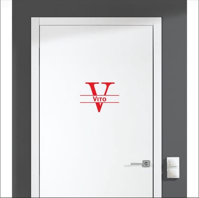 Deursticker Met Naam -  Vito - Rood