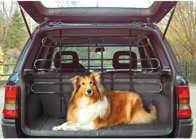 TIM® Hondenrek auto - Autorek Hond - Bagagerek - universeel – Auto Afscheiding – Verstelbaar – Zwart- 10cm x 5cm x 10cm
