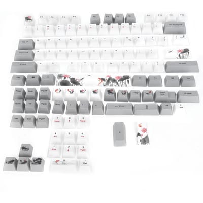 Touches PBT 118 touches style anglais avec motifs animaliers pour clavier de jeu PC universel (gris)