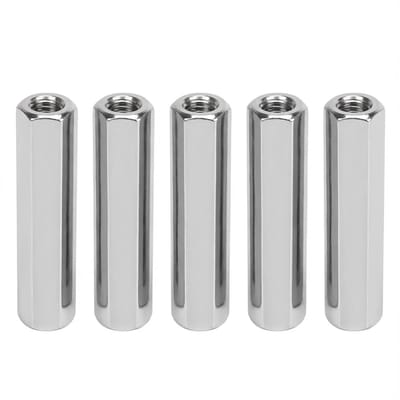 Dailygoods- Stangmoeren 5 Stuks - Zeskantige Wartelmoeren - Roestvrij Staal 304 - M8 x 1,25 - 60 mm Lengte - Binnendraad 13 mm - Moeren