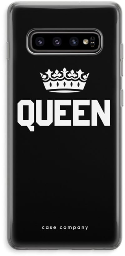 Case Company® - Hoesje geschikt voor Samsung Galaxy S10 Plus hoesje - Queen zwart - Soft Cover Telefoonhoesje - Bescherming aan alle Kanten en Schermrand