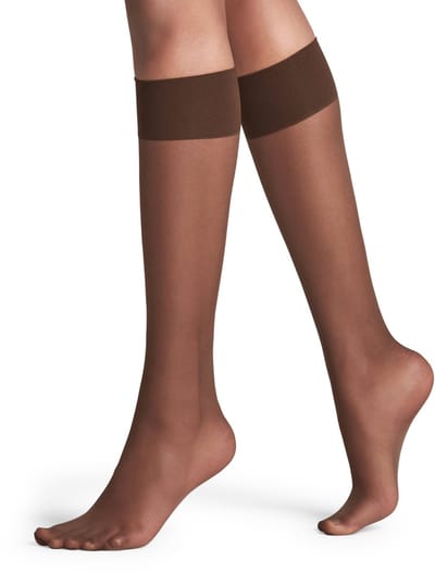 FALKE Pure Matt eenkleurig materiaal transparant 20 DEN kniekousen dames bruin - maat 35-38