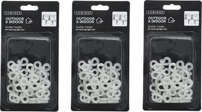 Lumineo dakgoot haakjes - 72x - 1,8 cm - kunststof - bevestiging kerstverlichting - kerstversiering - ophangen
